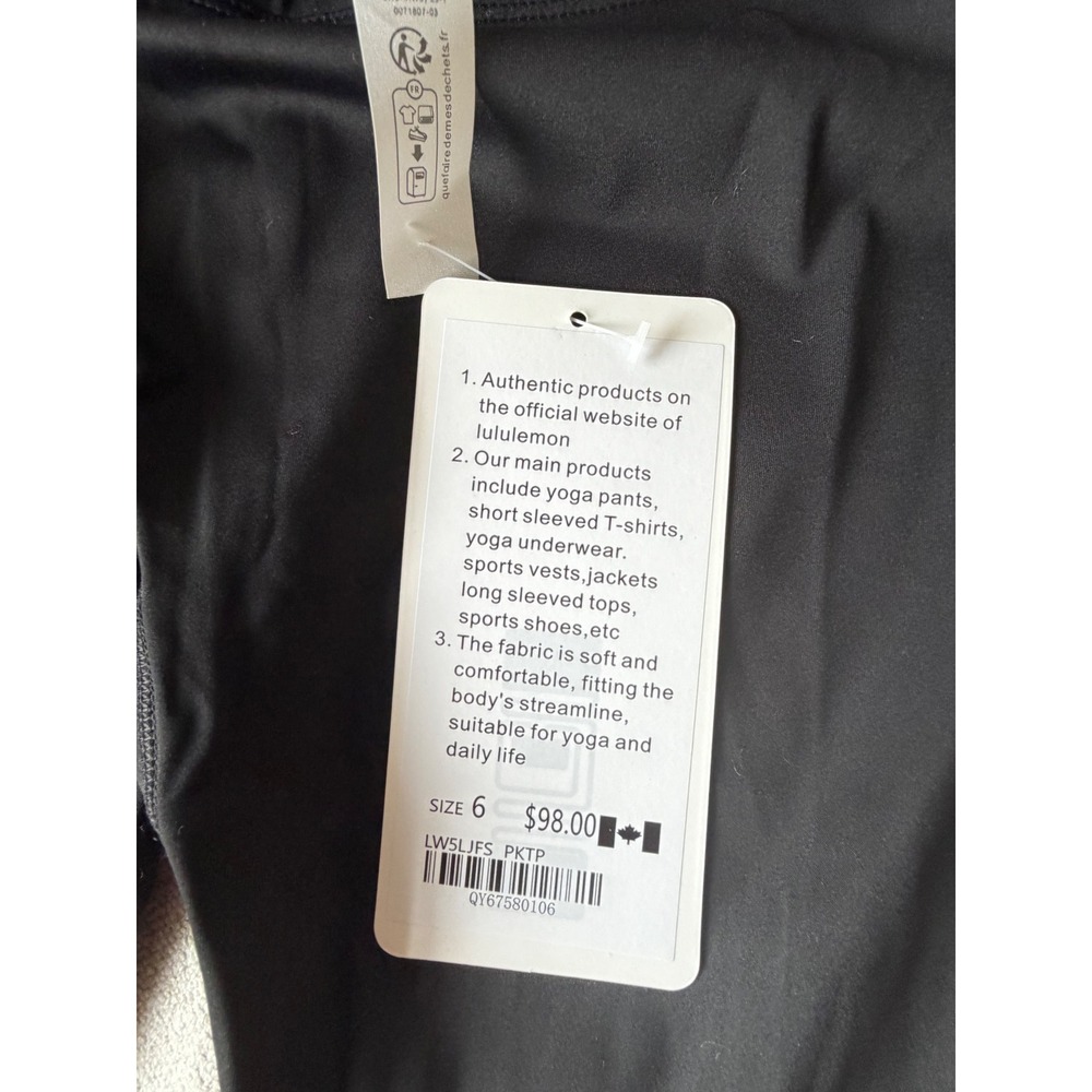 Lululemon Define Cropped Jacket Nulu Black Gold Zip & Leggings Set Size 6 NEW - Picture 6 of 8